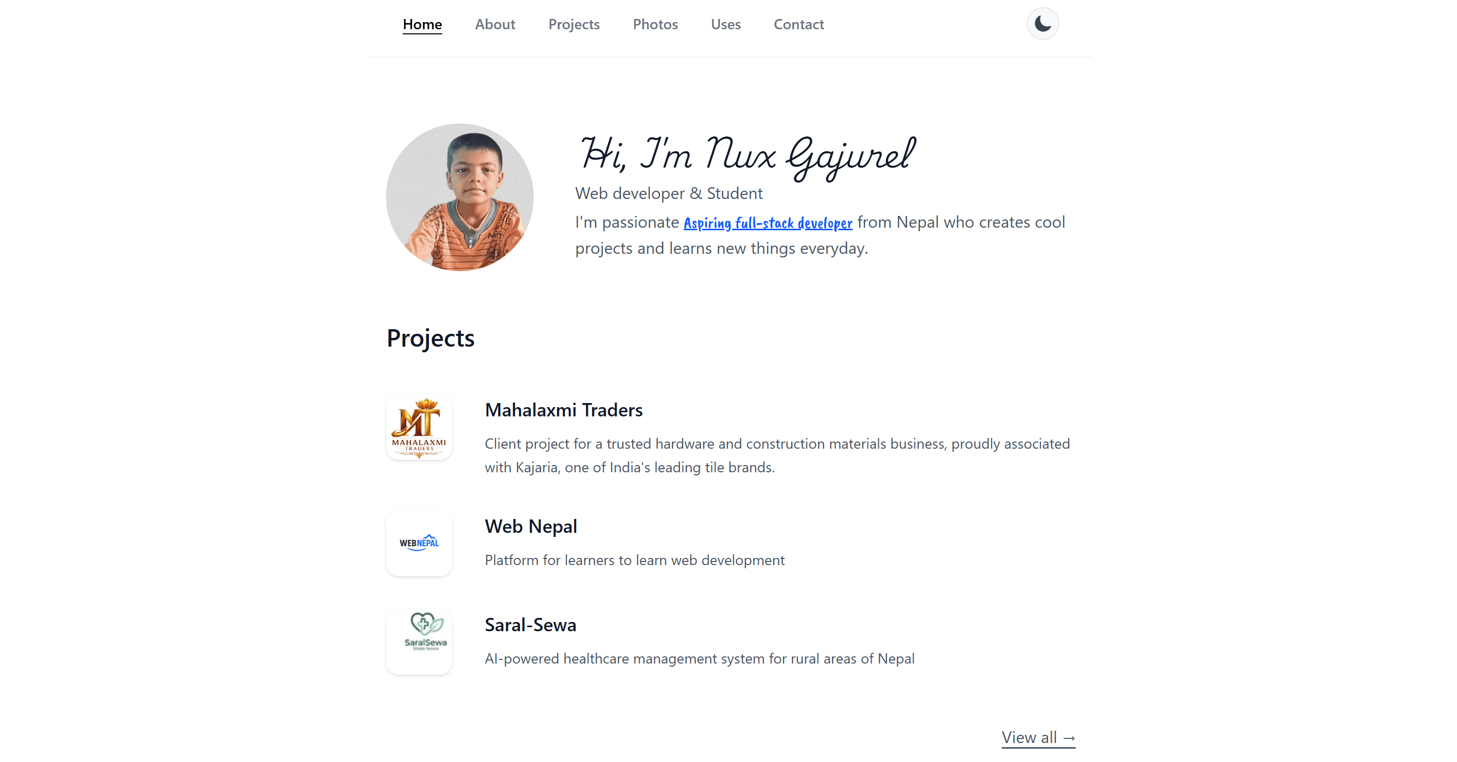 Portfolio Website preview
